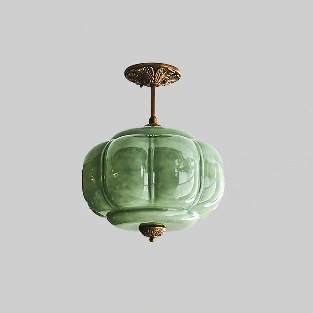 Vintage Geribbelde Glazen Plafondlamp