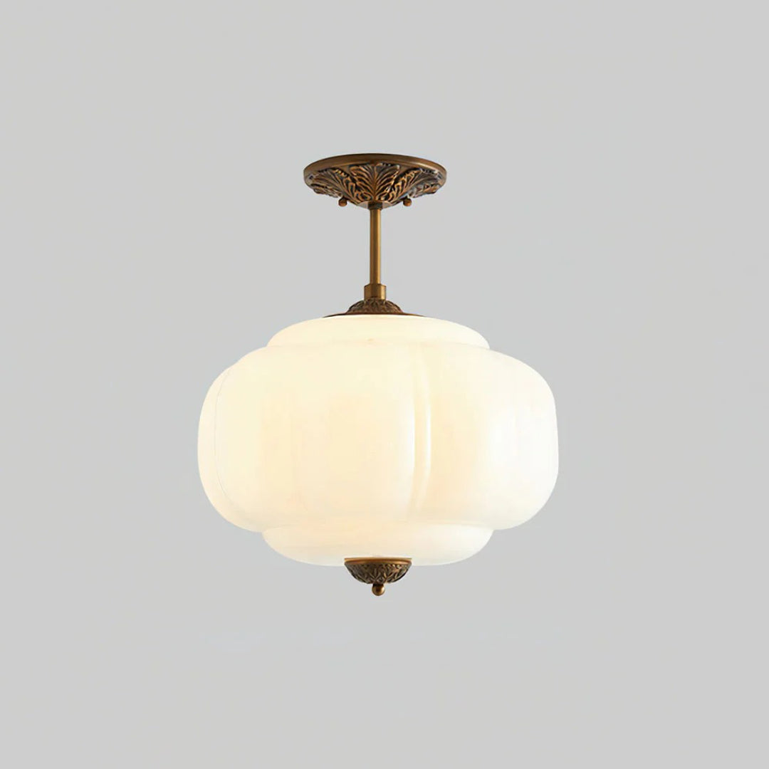 Vintage Geribbelde Glazen Plafondlamp