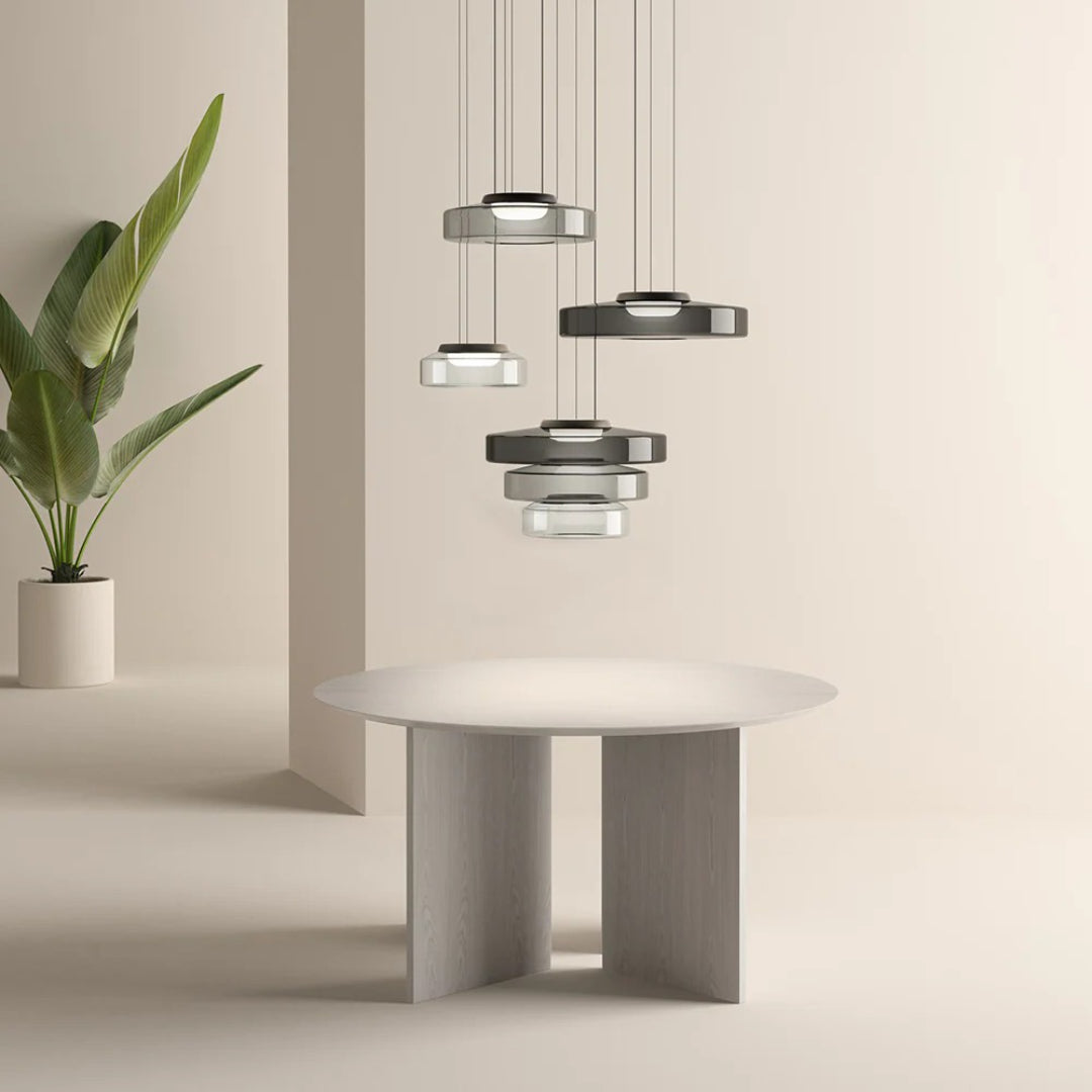 Gelaagde glazen LED hanglamp