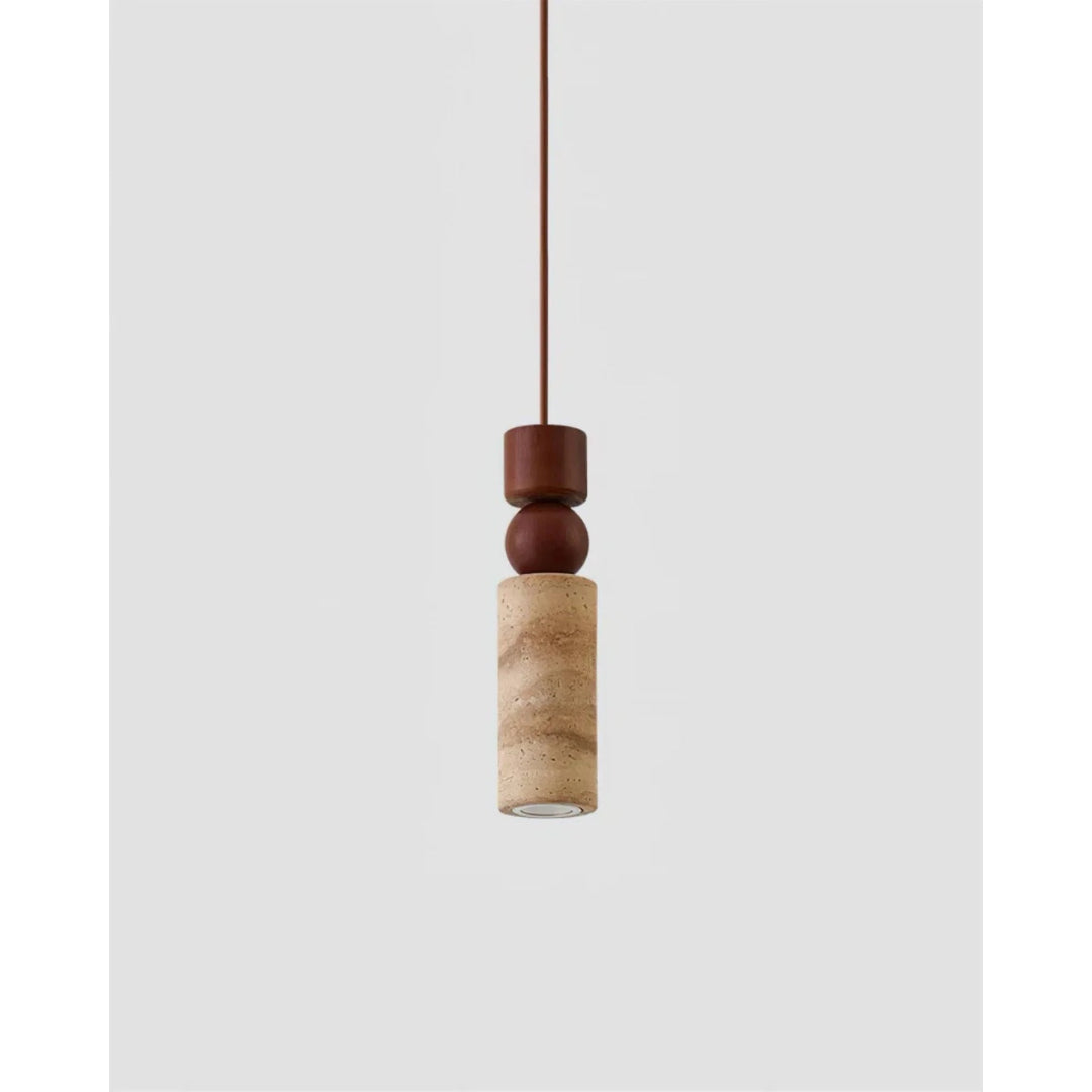 Travertin Houten Hanglamp
