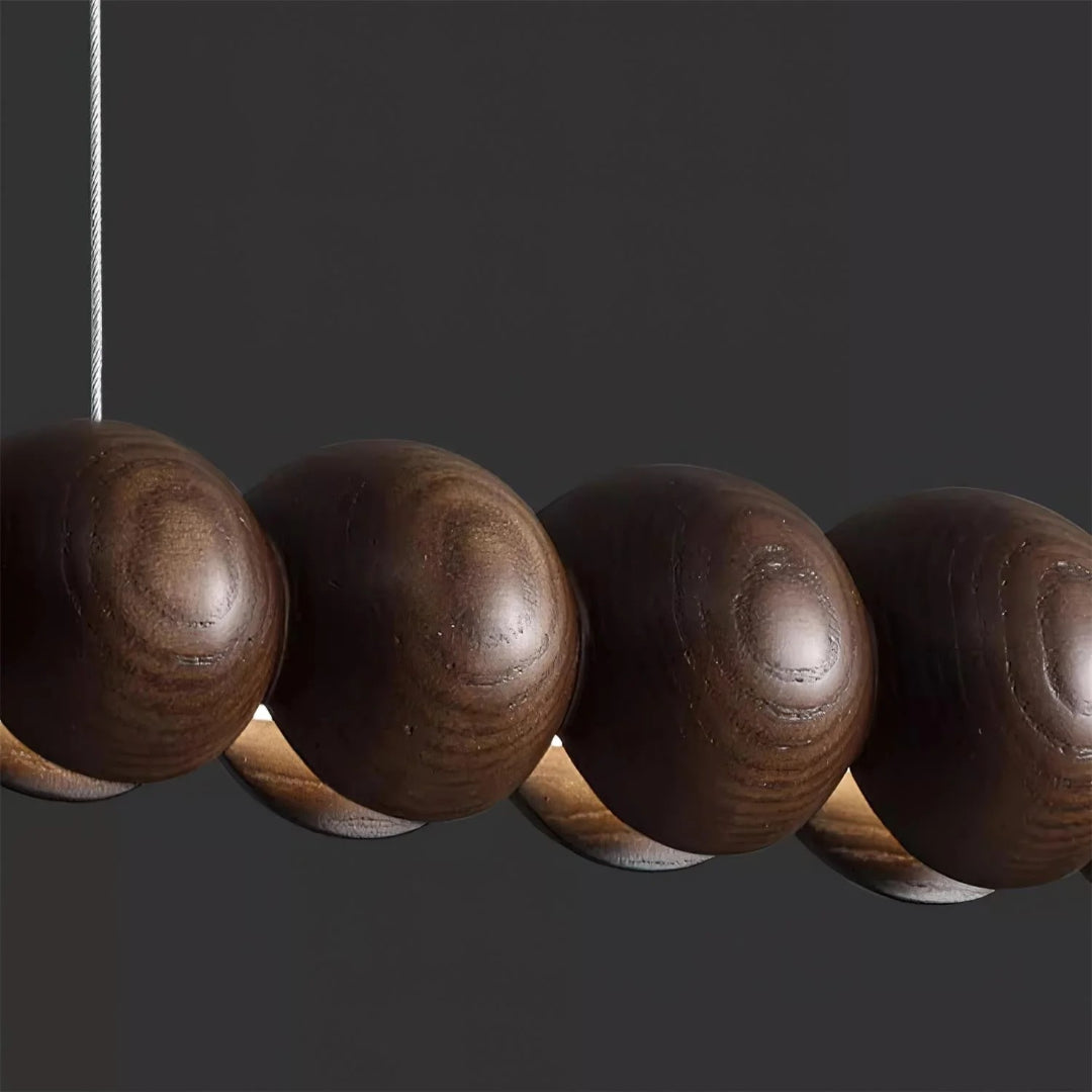 Minimalistische Houten Kralen Hanglamp
