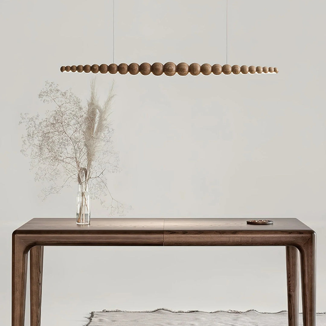 Minimalistische Houten Kralen Hanglamp