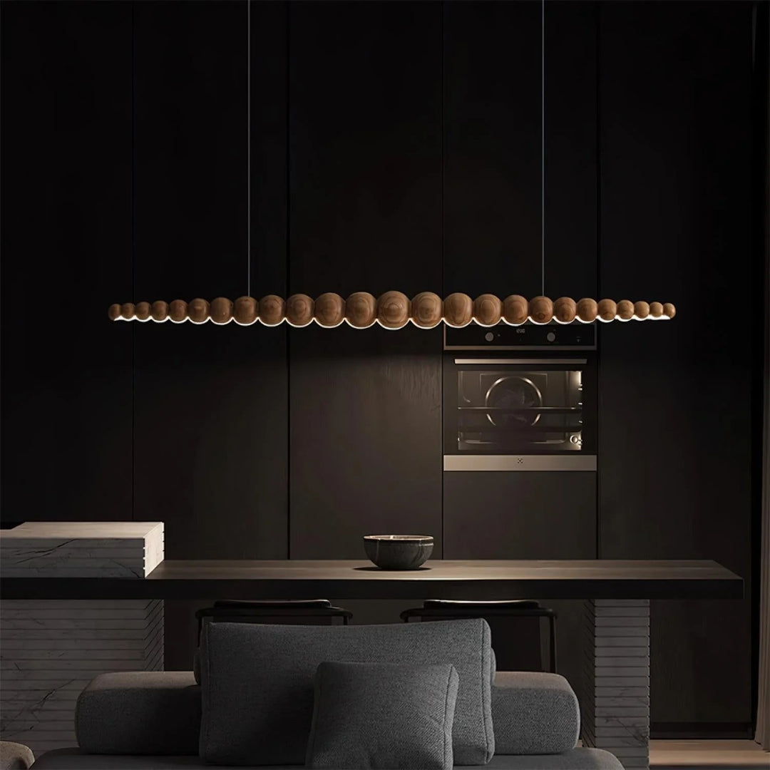 Minimalistische Houten Kralen Hanglamp
