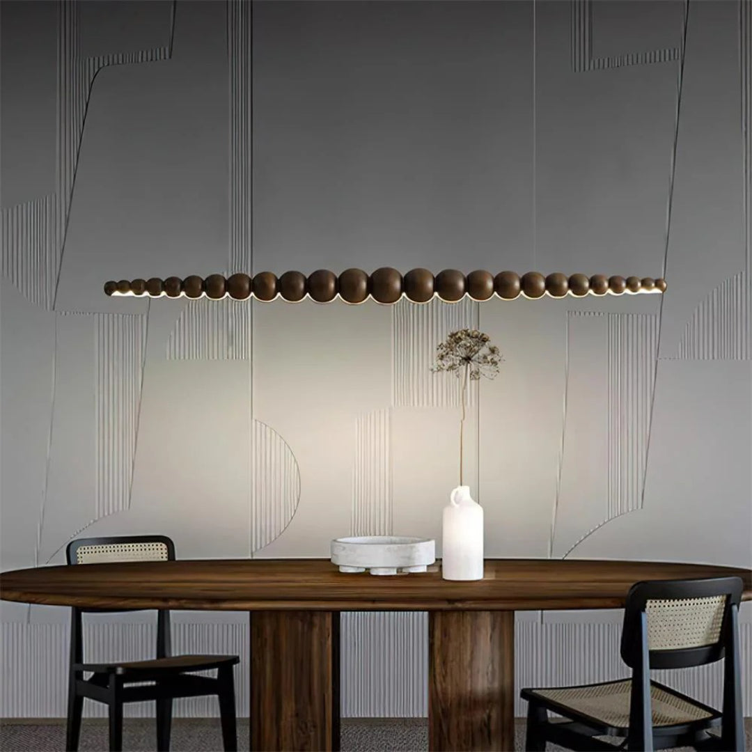 Minimalistische Houten Kralen Hanglamp