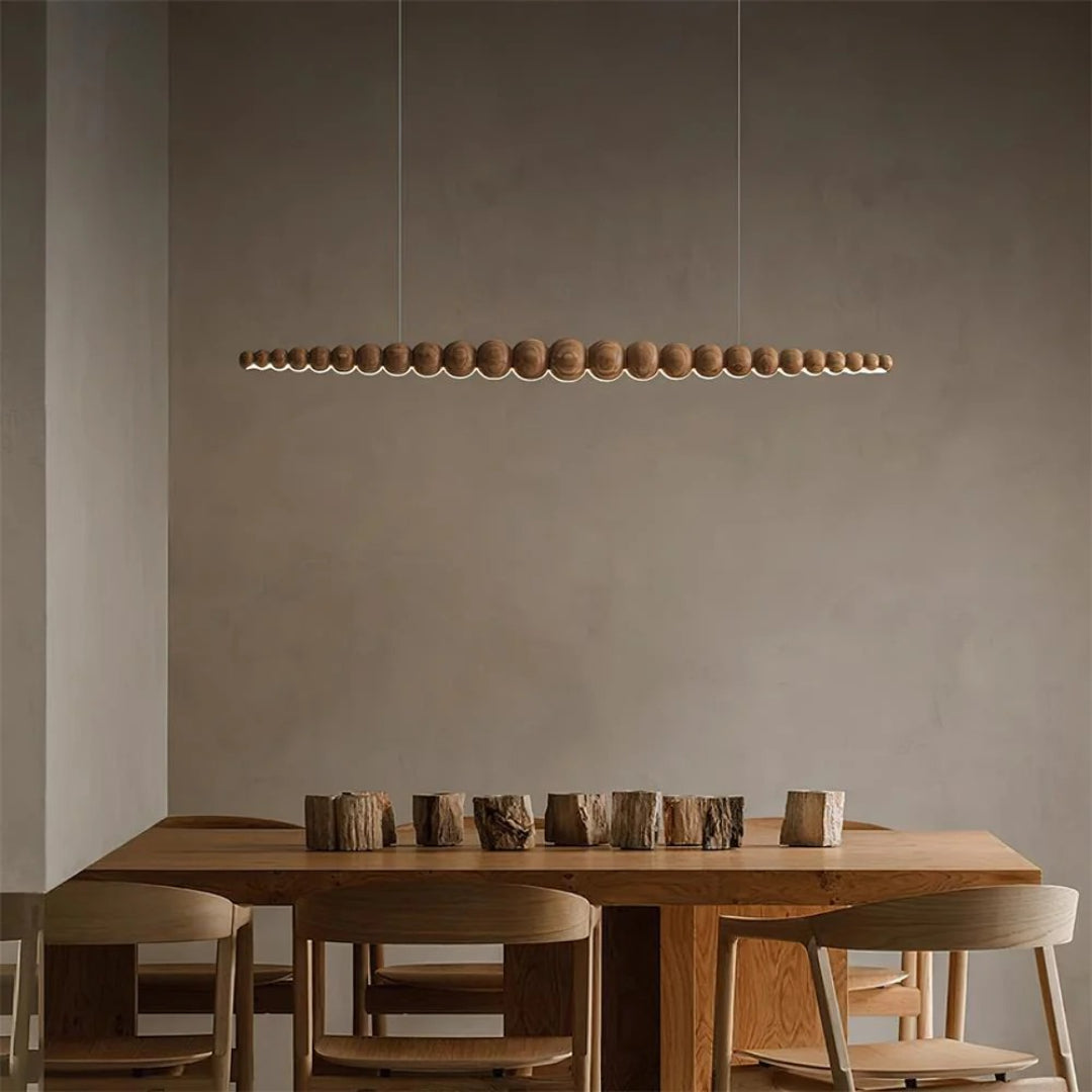 Minimalistische Houten Kralen Hanglamp