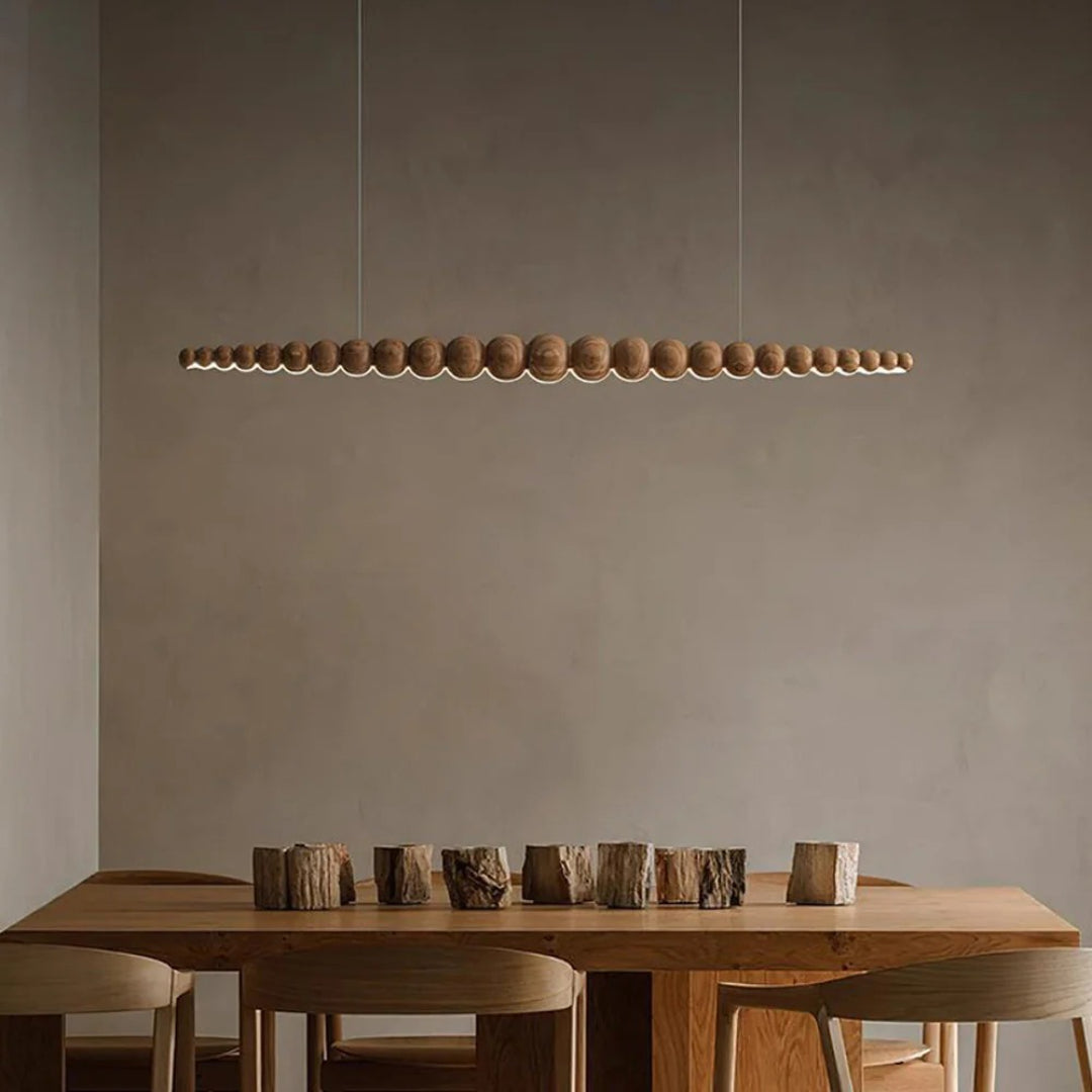 Minimalistische Houten Kralen Hanglamp