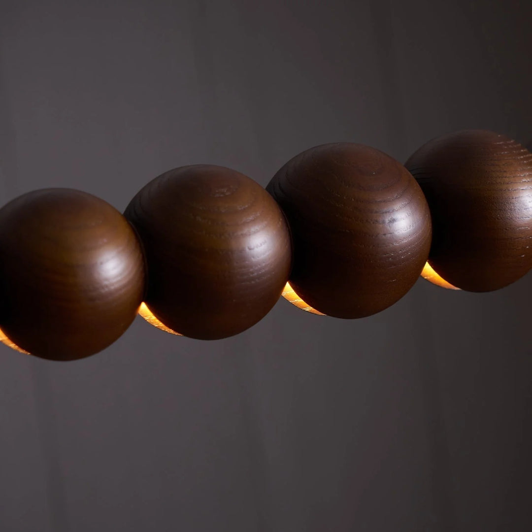 Minimalistische Houten Kralen Hanglamp