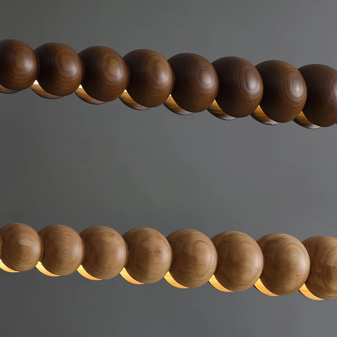 Minimalistische Houten Kralen Hanglamp