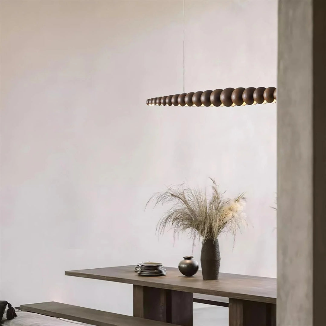 Minimalistische Houten Kralen Hanglamp
