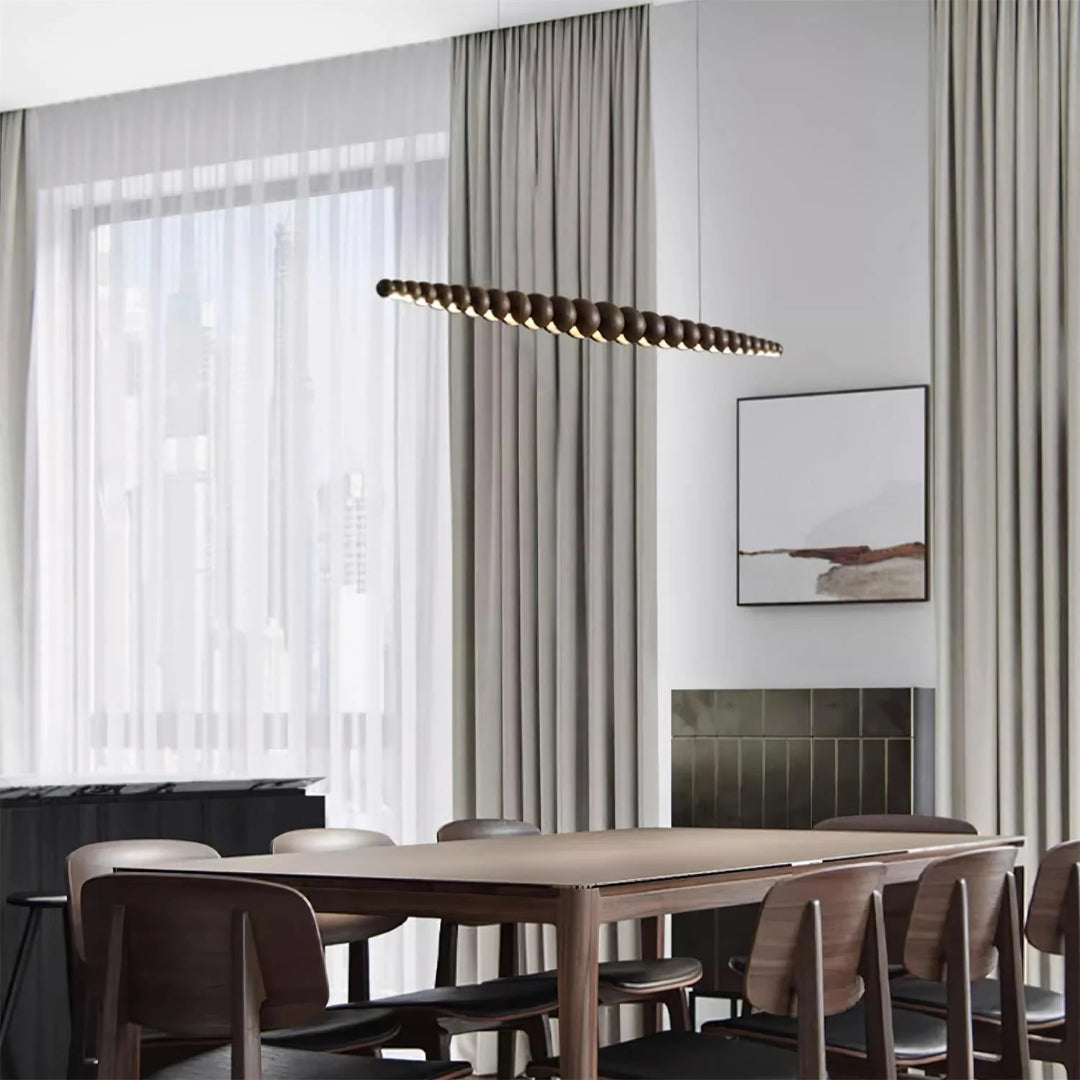 Minimalistische Houten Kralen Hanglamp
