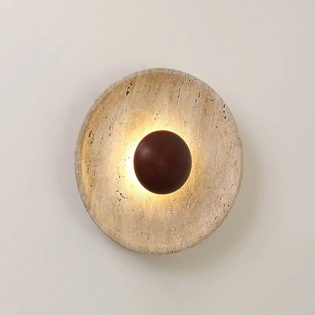 Stenen bol wandlamp