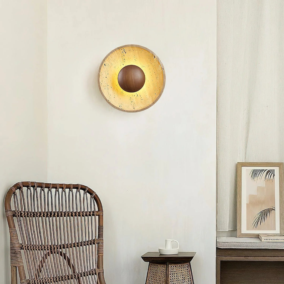 Stenen bol wandlamp