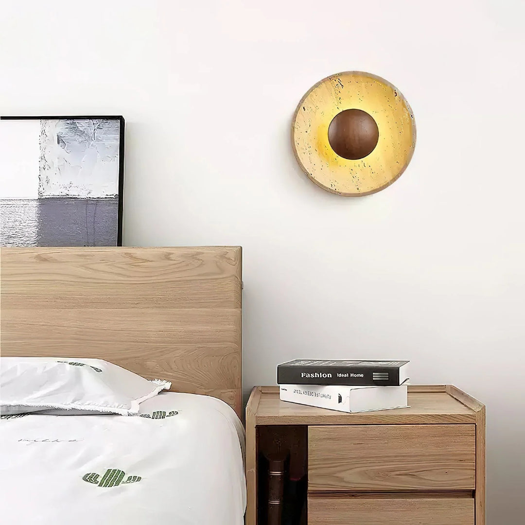 Stenen bol wandlamp