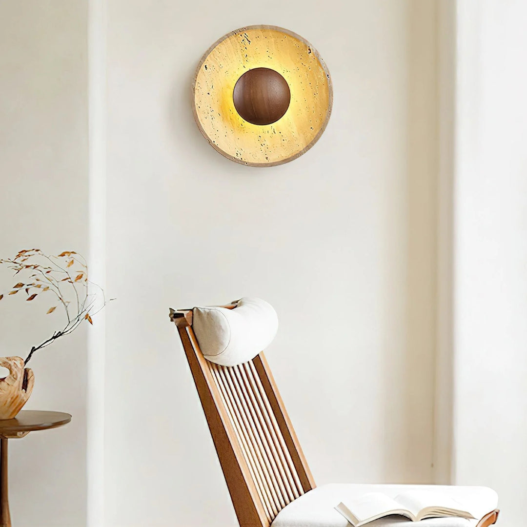 Stenen bol wandlamp