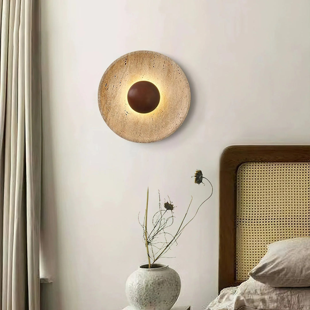 Stenen bol wandlamp
