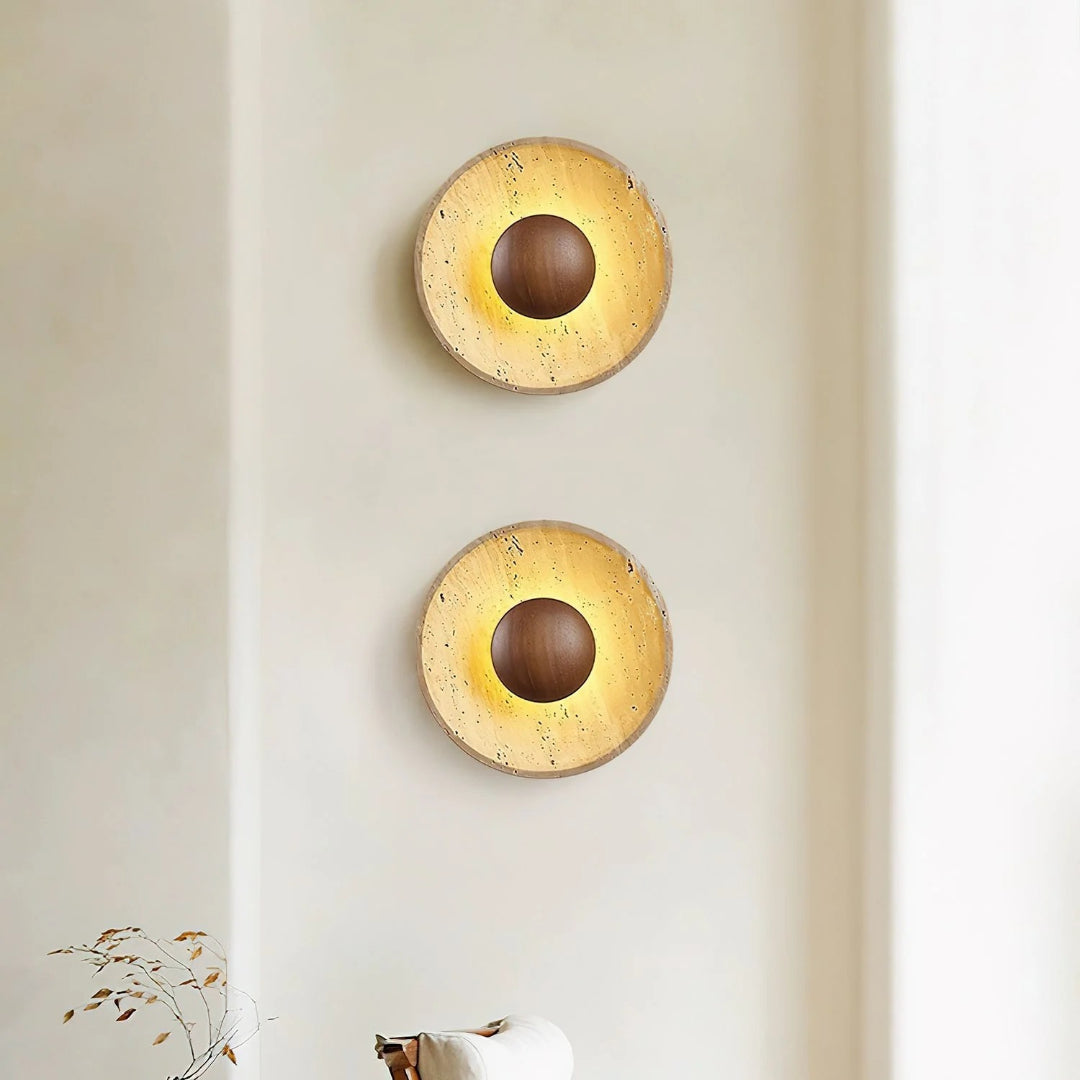 Stenen bol wandlamp