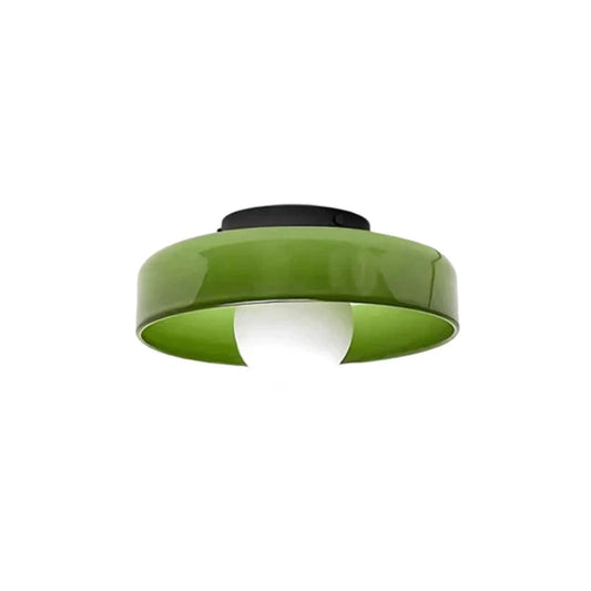 Ronde metalen glazen lamp