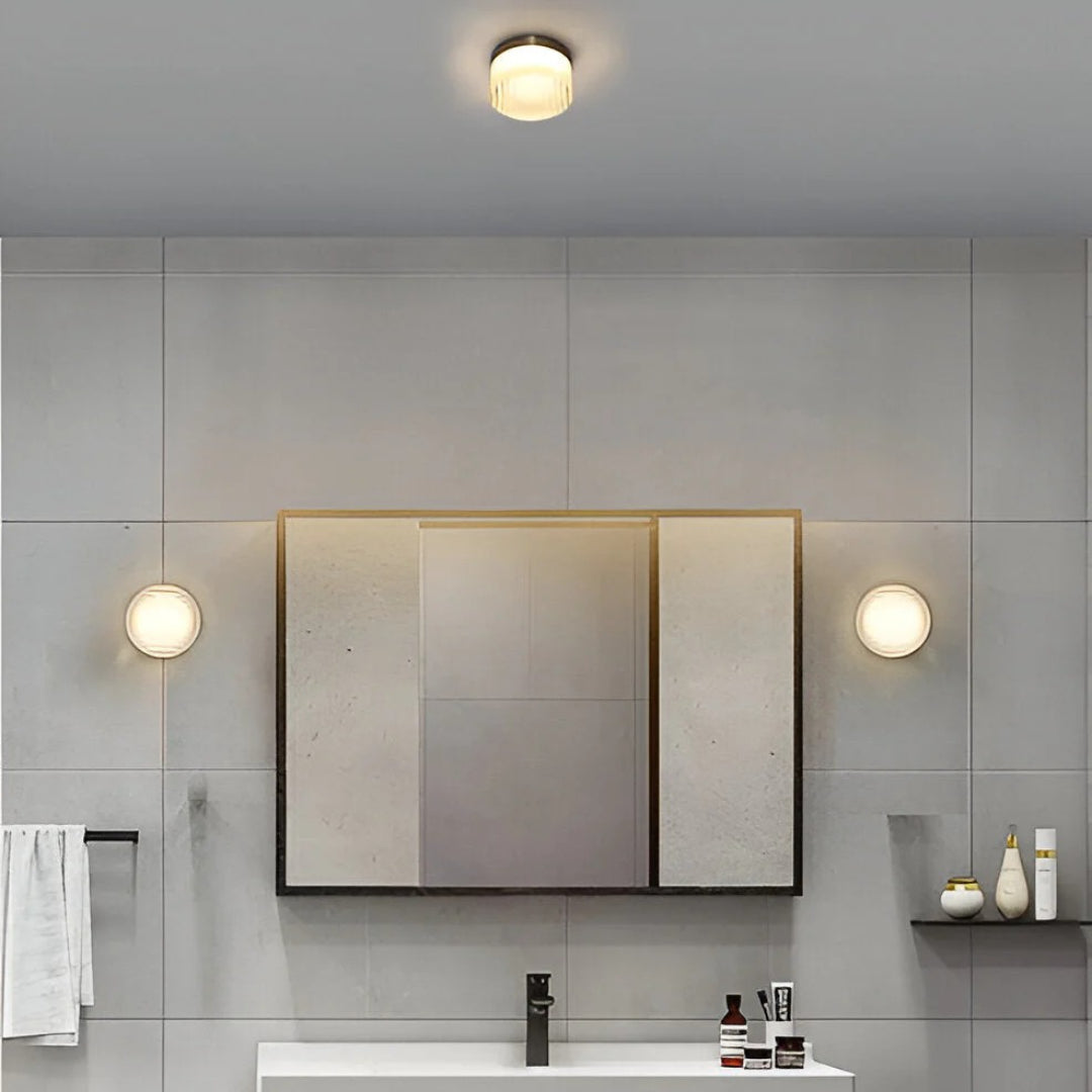 Moderne geribbelde glazen wandlamp