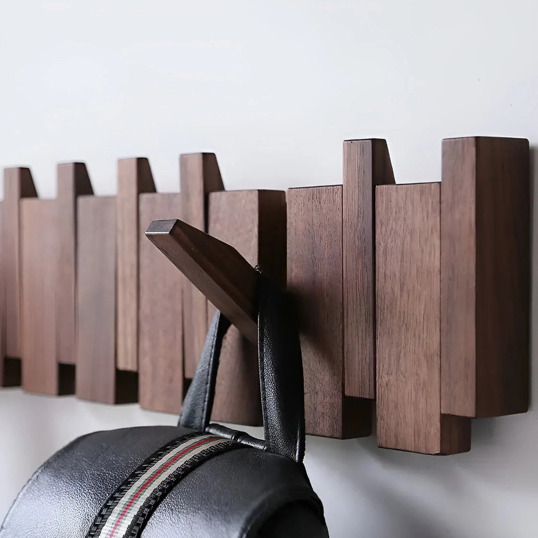 Scandinavische houten opvouwbare kapstok