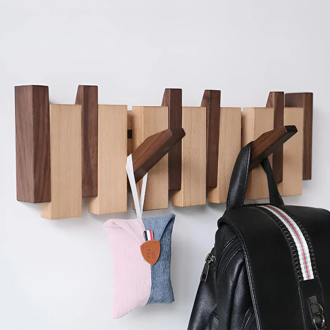 Scandinavische houten opvouwbare kapstok