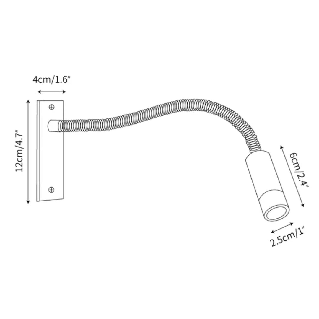 Verstelbare zwanenhals wandlamp