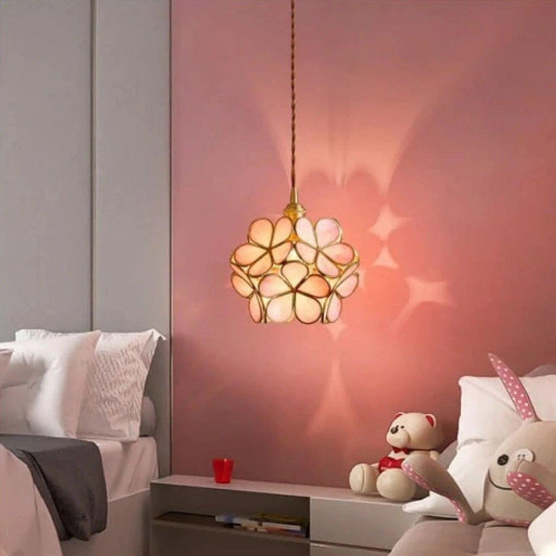 Decoratieve gouden glazen hanglamp