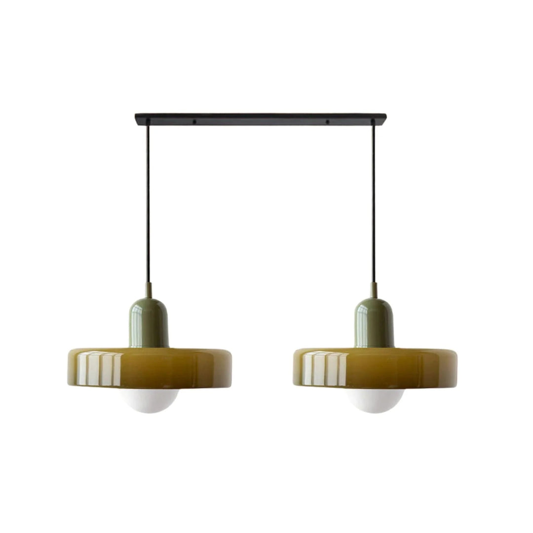 Retro metalen glazen hanglamp