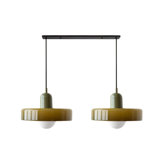 Retro metalen glazen hanglamp