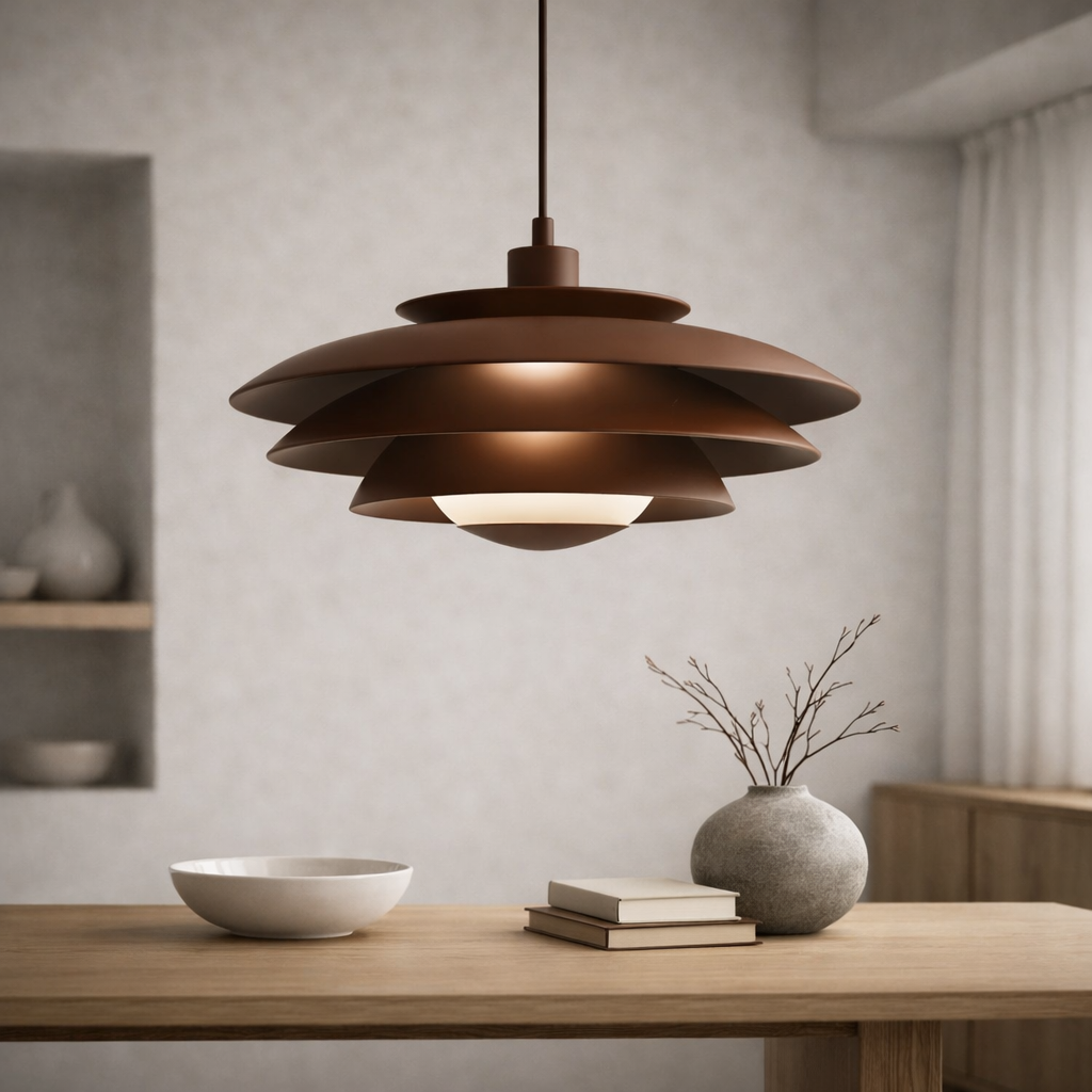 Organische Hanglamp met Gelaagde Schaalvorm