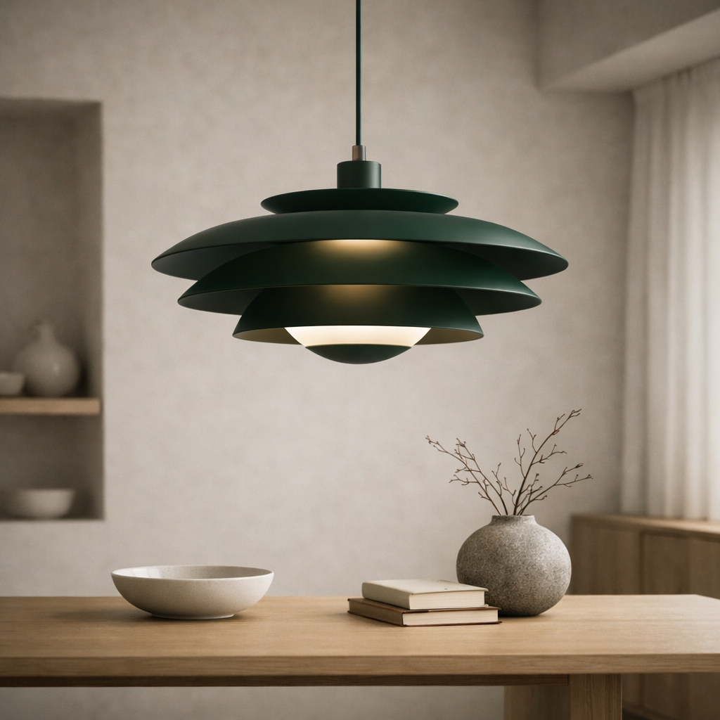 Organische Hanglamp met Gelaagde Schaalvorm