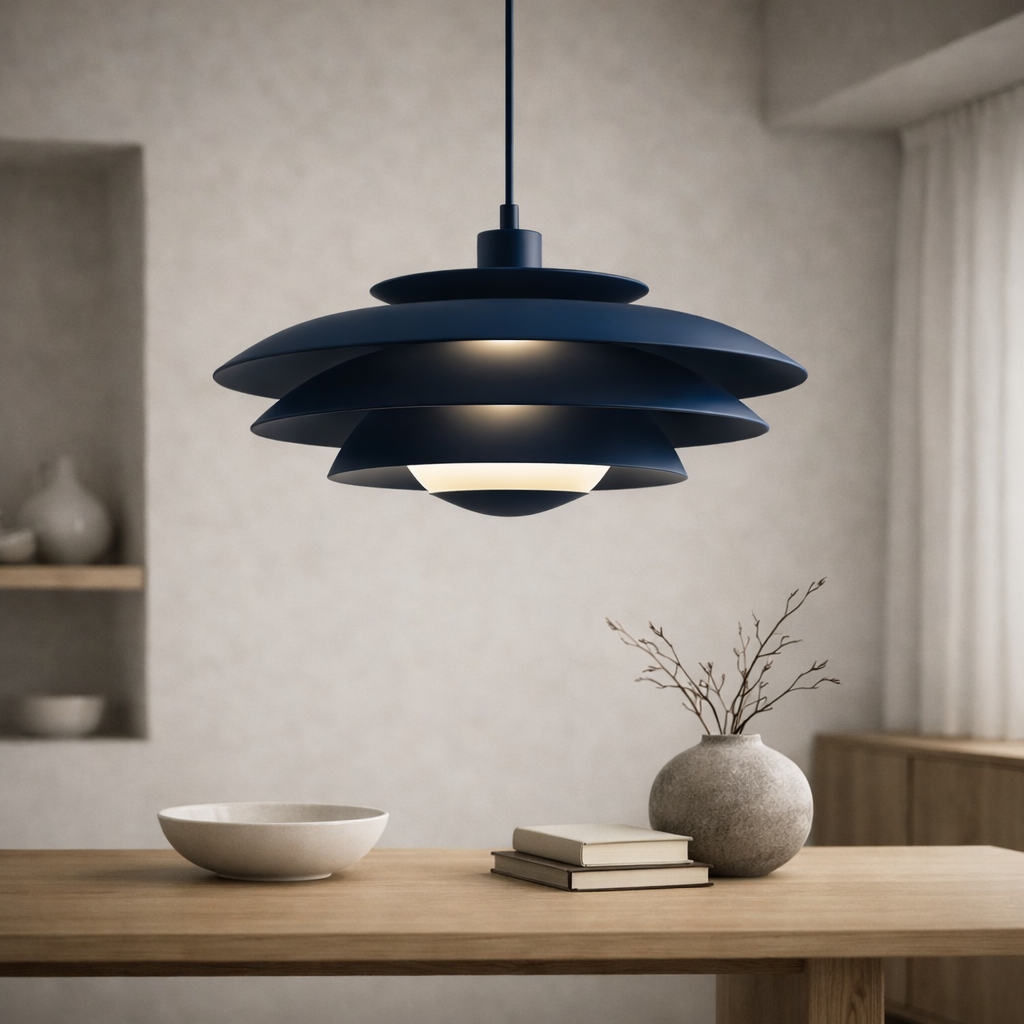 Organische Hanglamp met Gelaagde Schaalvorm