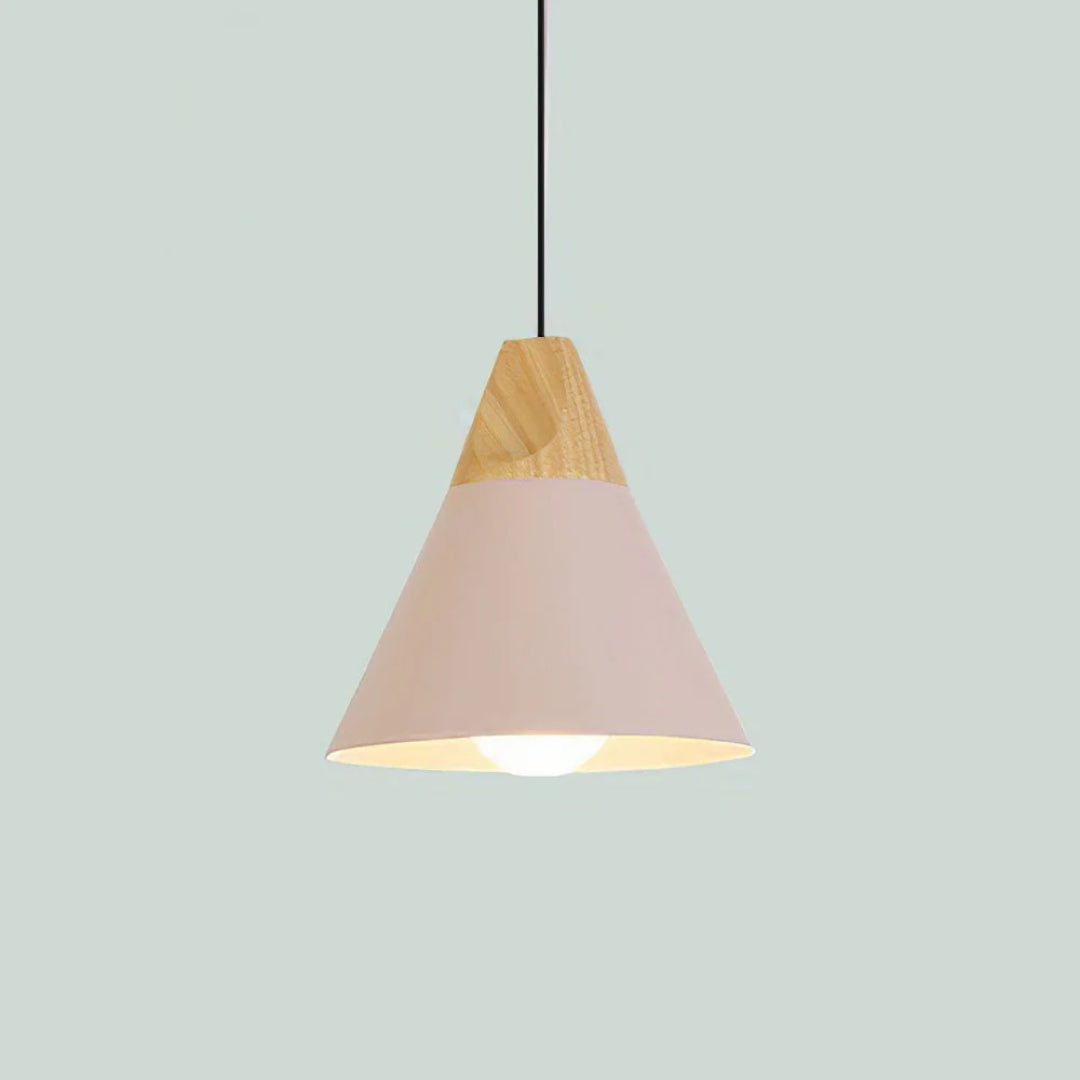 Scandinavische Houten Metalen Hanglamp
