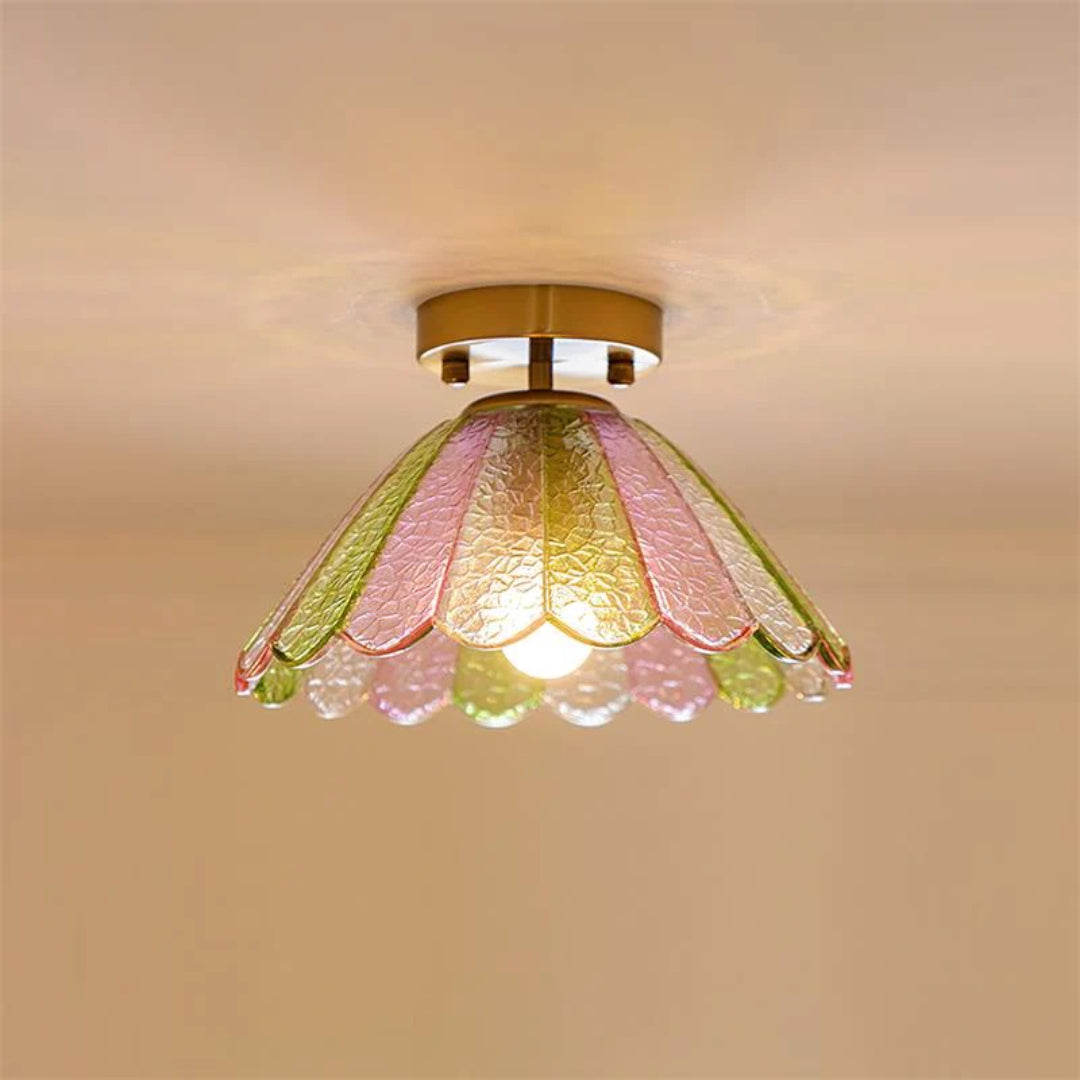 Retro Gekleurde Glazen Plafondlamp