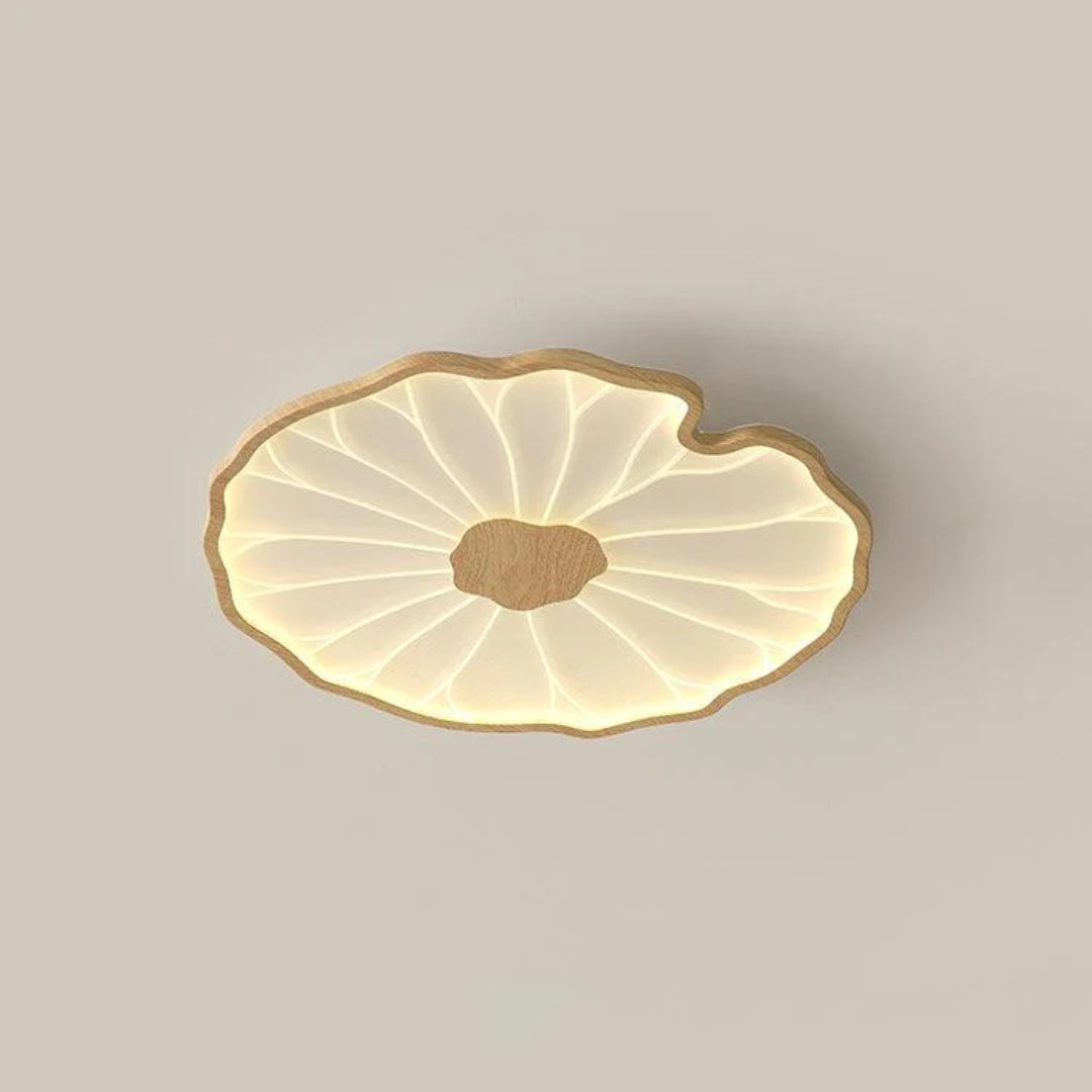 Bladvormige houten LED plafondlamp