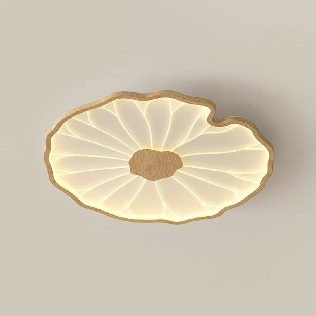 Bladvormige houten LED plafondlamp