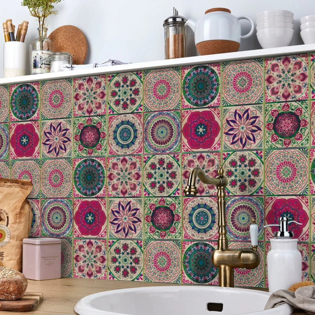 Bohemian tegelset met patroon
