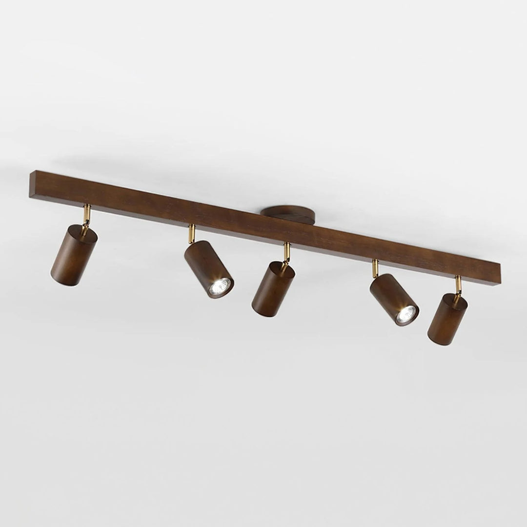 Houten verstelbare rail plafondlamp