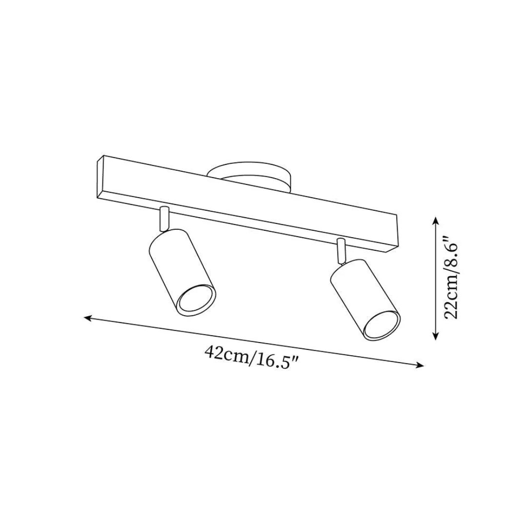 Houten verstelbare rail plafondlamp