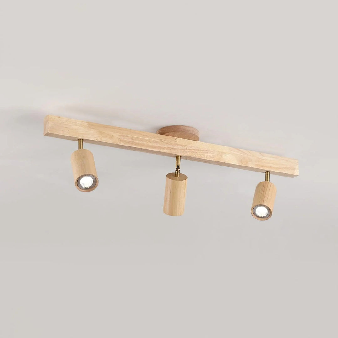 Houten verstelbare rail plafondlamp