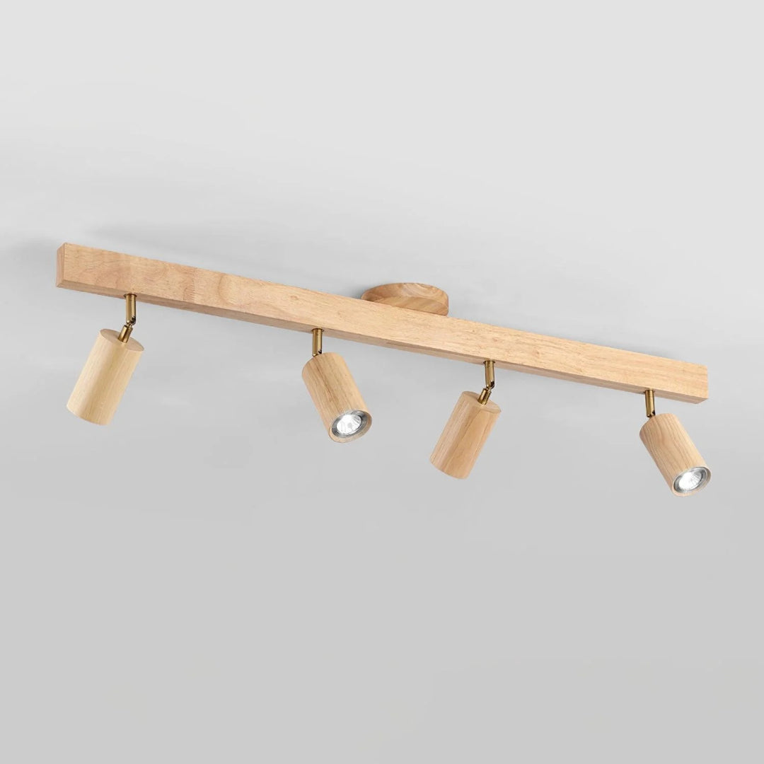 Houten verstelbare rail plafondlamp