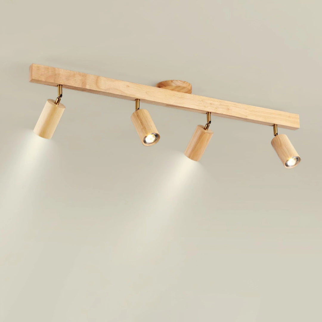 Houten verstelbare rail plafondlamp