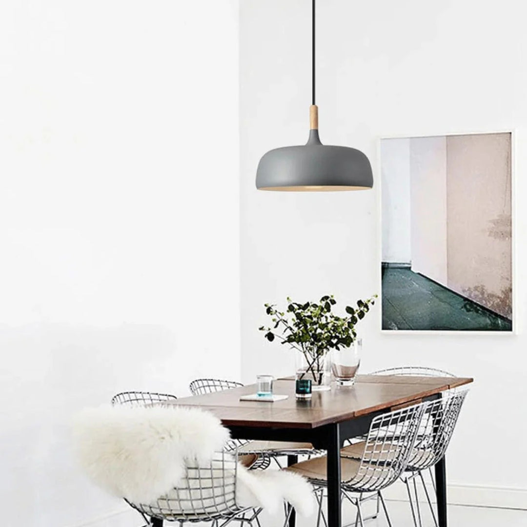 Japandi Houten Metalen Hanglamp