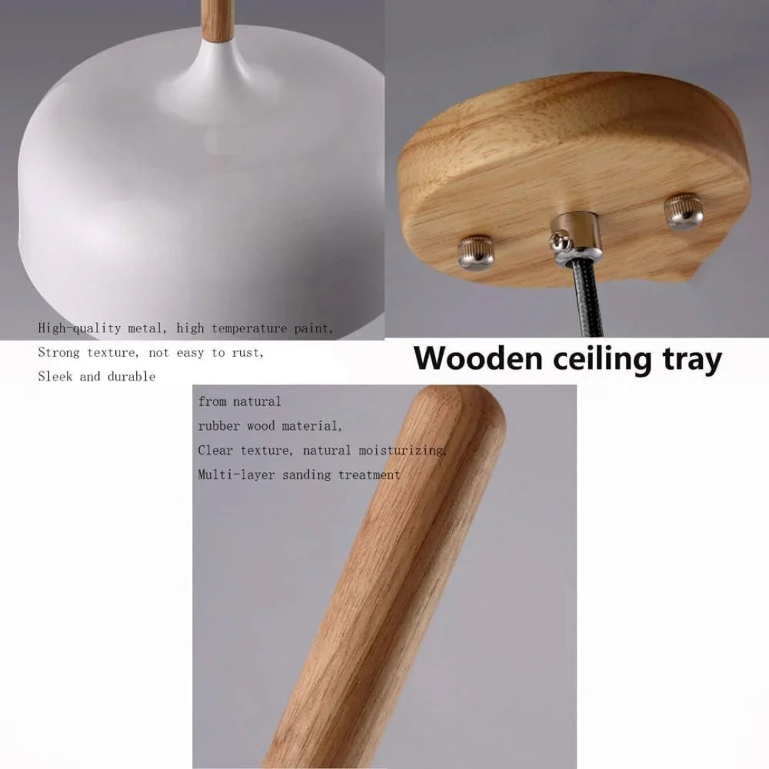 Japandi Houten Metalen Hanglamp