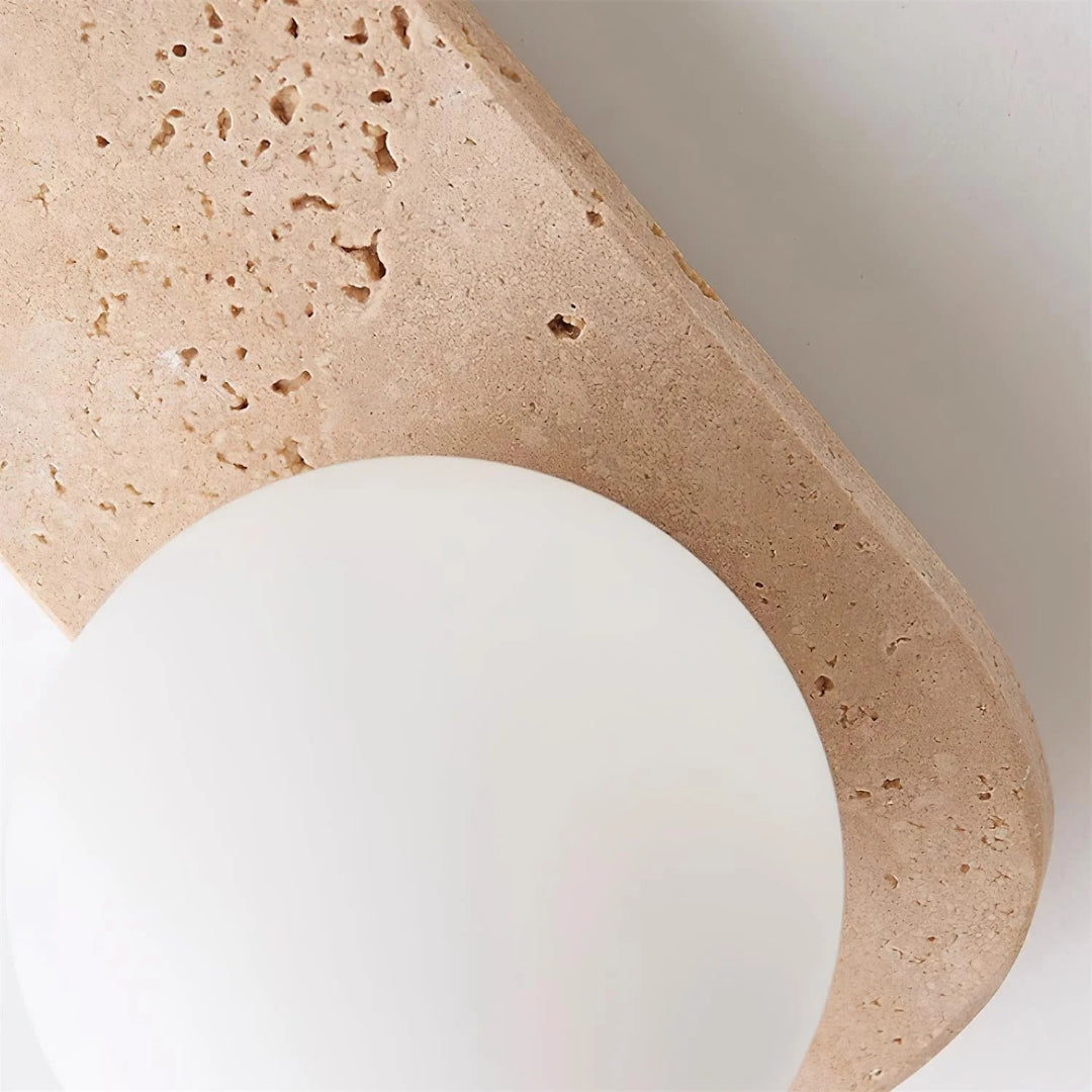 Ronde Stenen Wandlamp