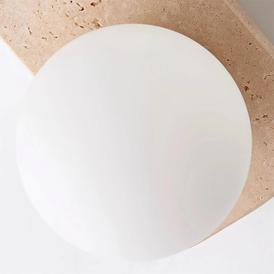 Ronde Stenen Wandlamp