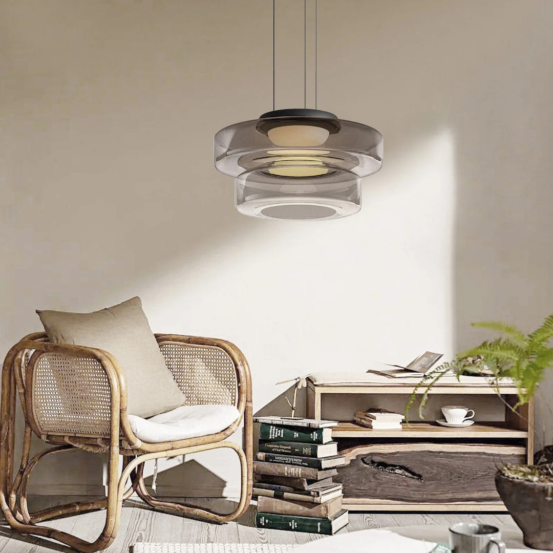 Gelaagde glazen LED hanglamp