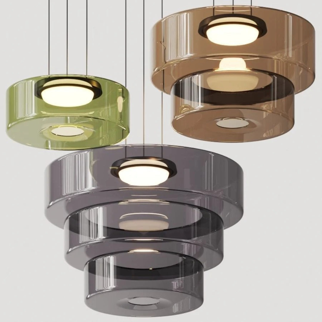 Gelaagde glazen LED hanglamp