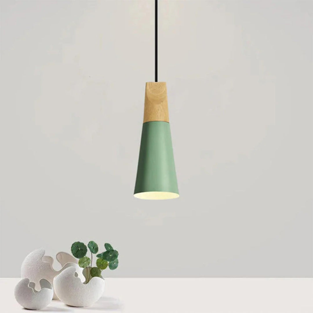 Scandinavische Houten Metalen Hanglamp