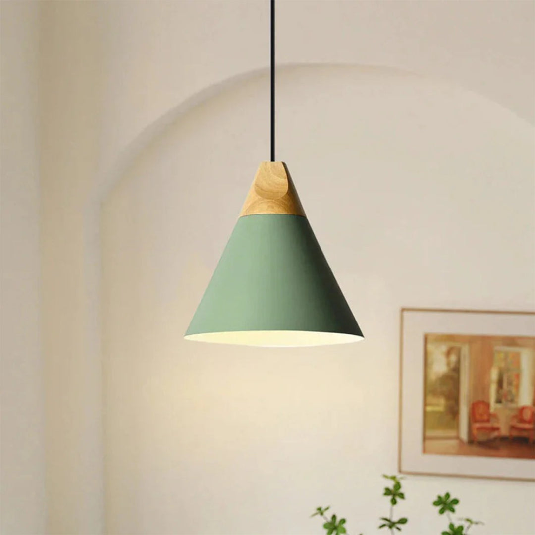 Scandinavische Houten Metalen Hanglamp