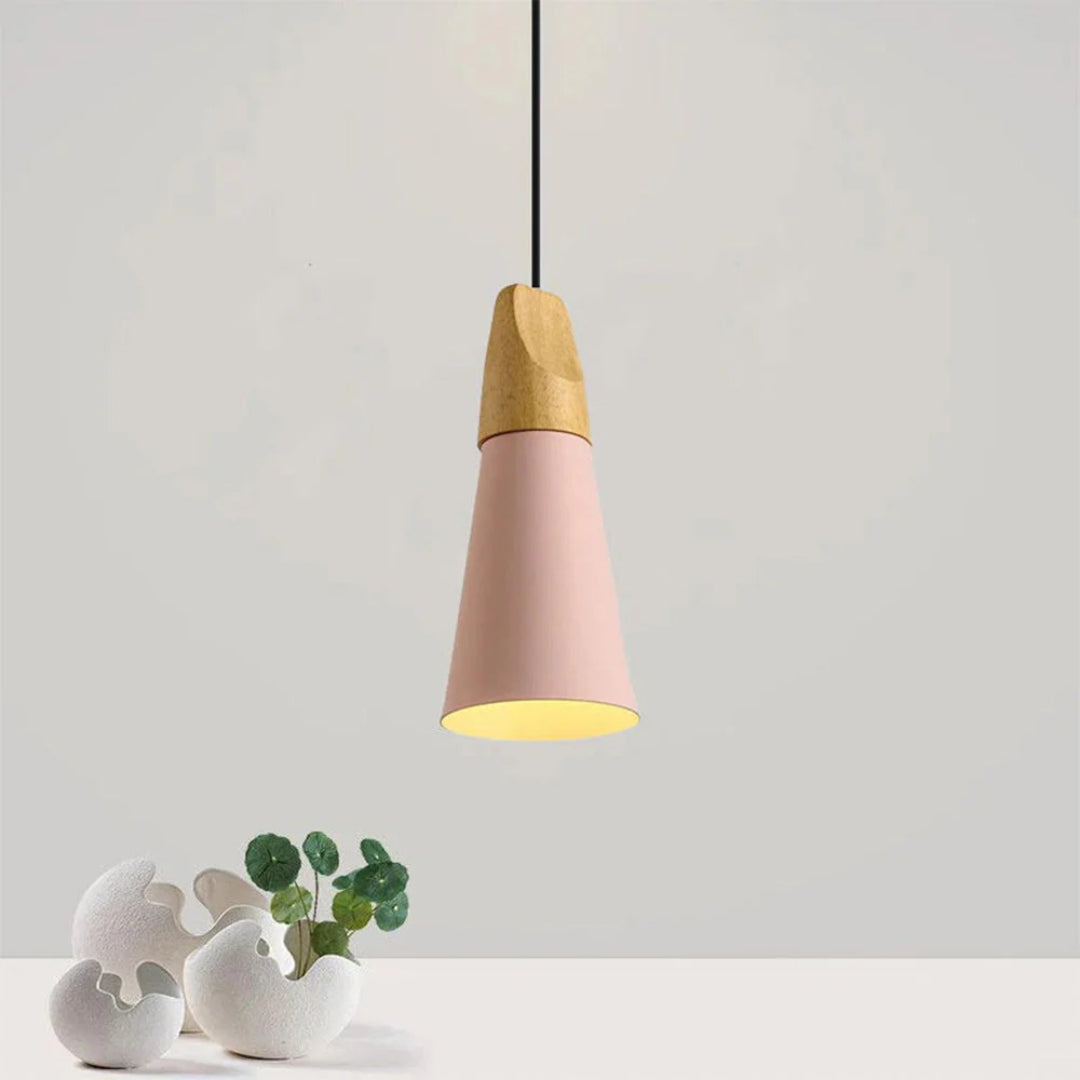 Scandinavische Houten Metalen Hanglamp